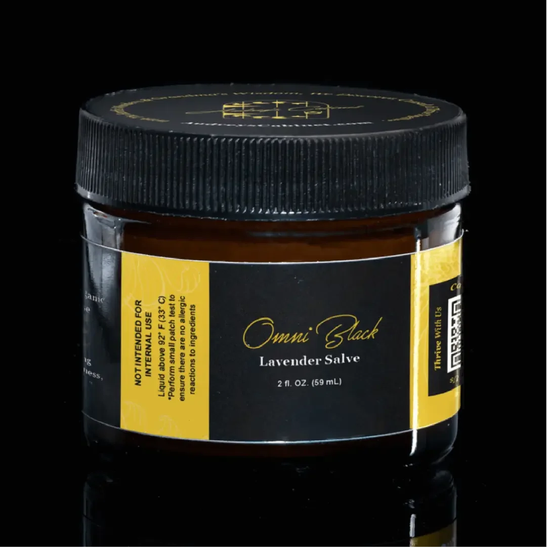 Photo of Omni Black Lavender Salve with refreshed label