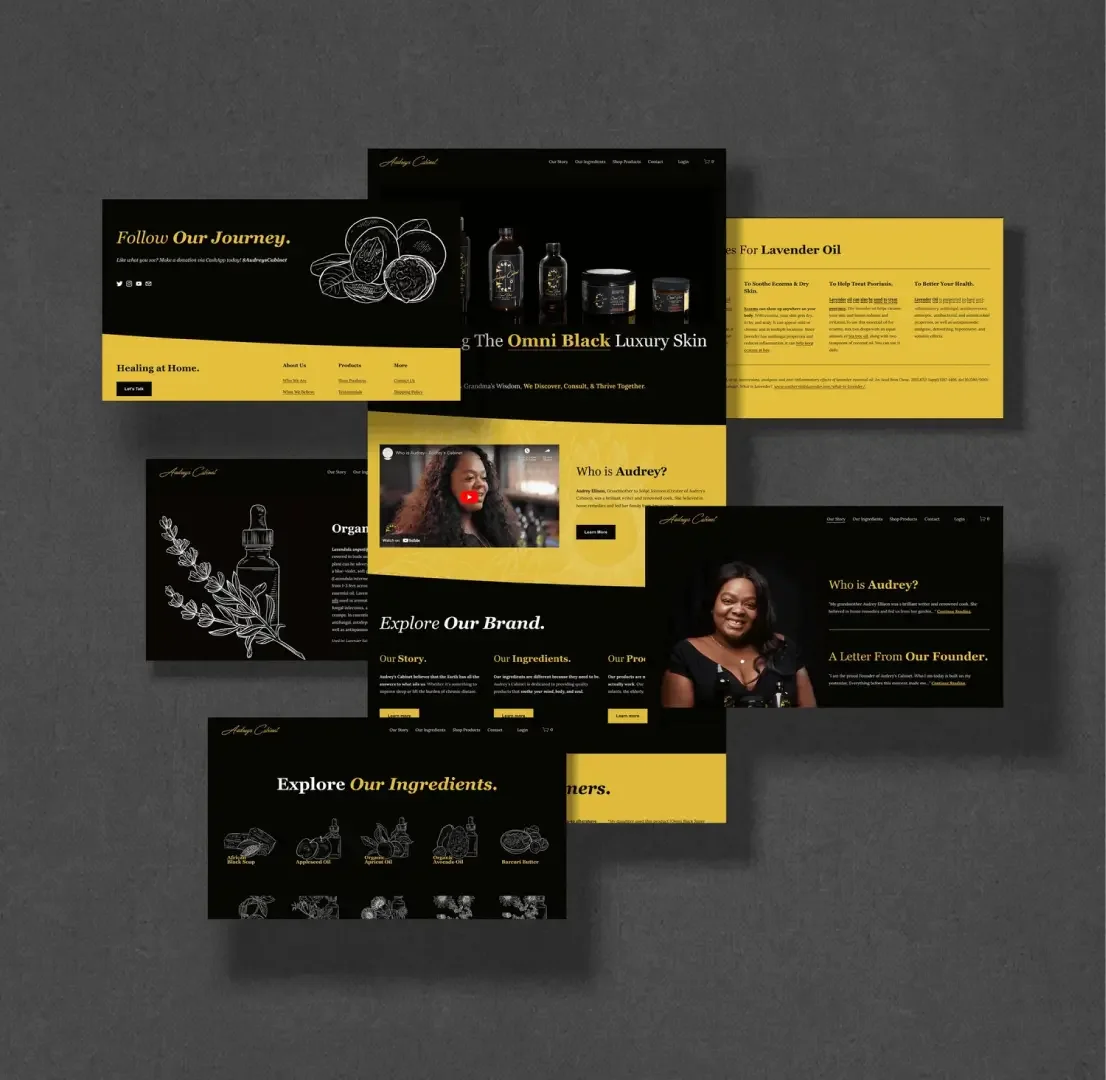 Audrey's Cabinet website mockup
