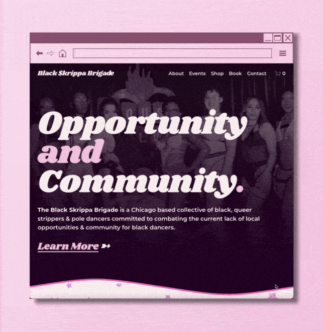 Moving mockup of BSB home page
