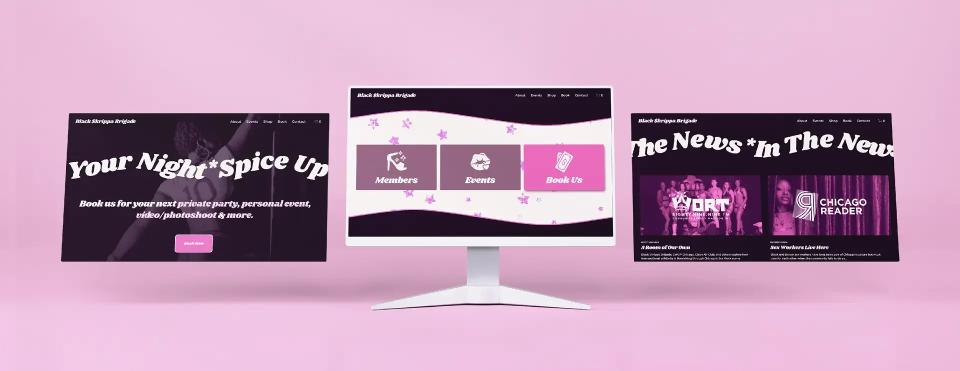 Mockup of BSB website pages