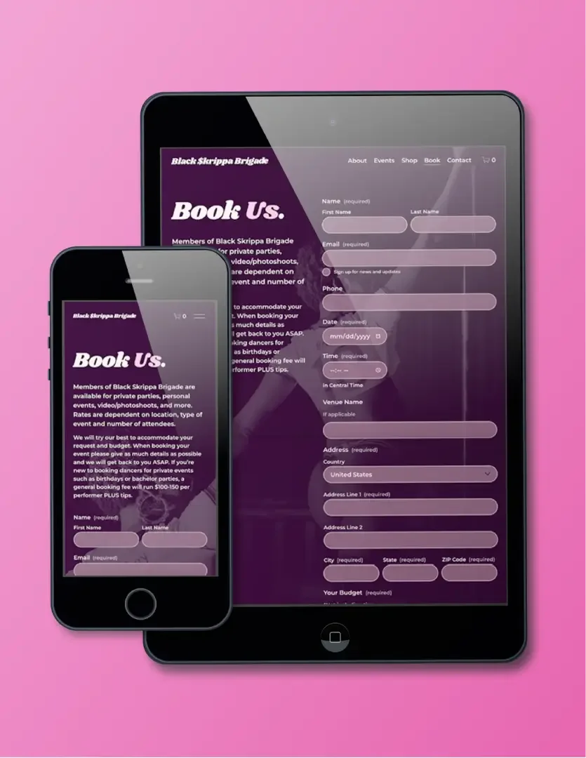 Mockup of BSB website pages
