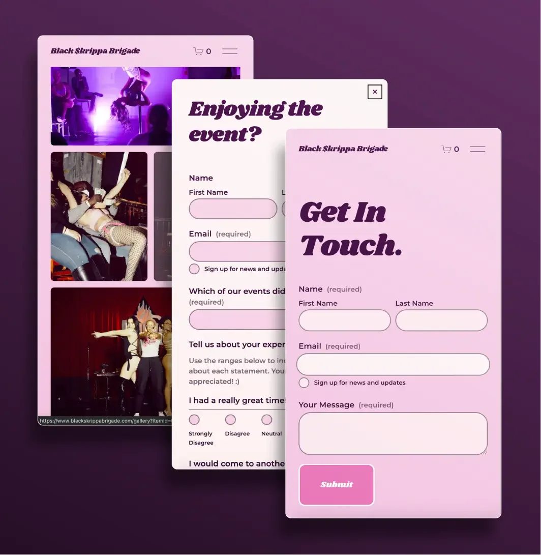 Mockup of BSB website pages