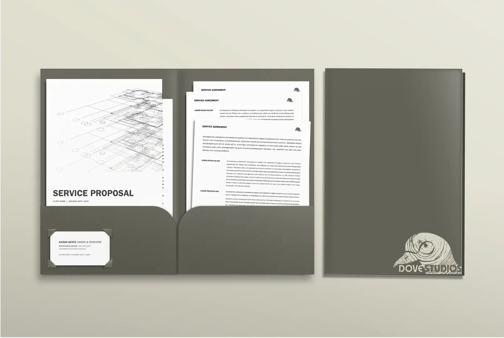 Dove Studios client folder mockup