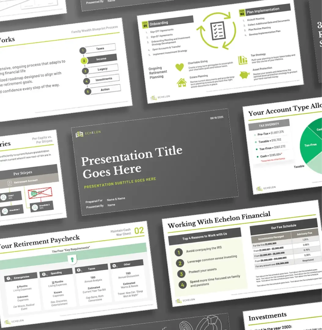 Mockup of Ecehelon presentation template